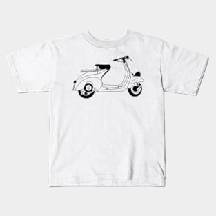 Vespa 125 1951 Black Outline Kids T-Shirt